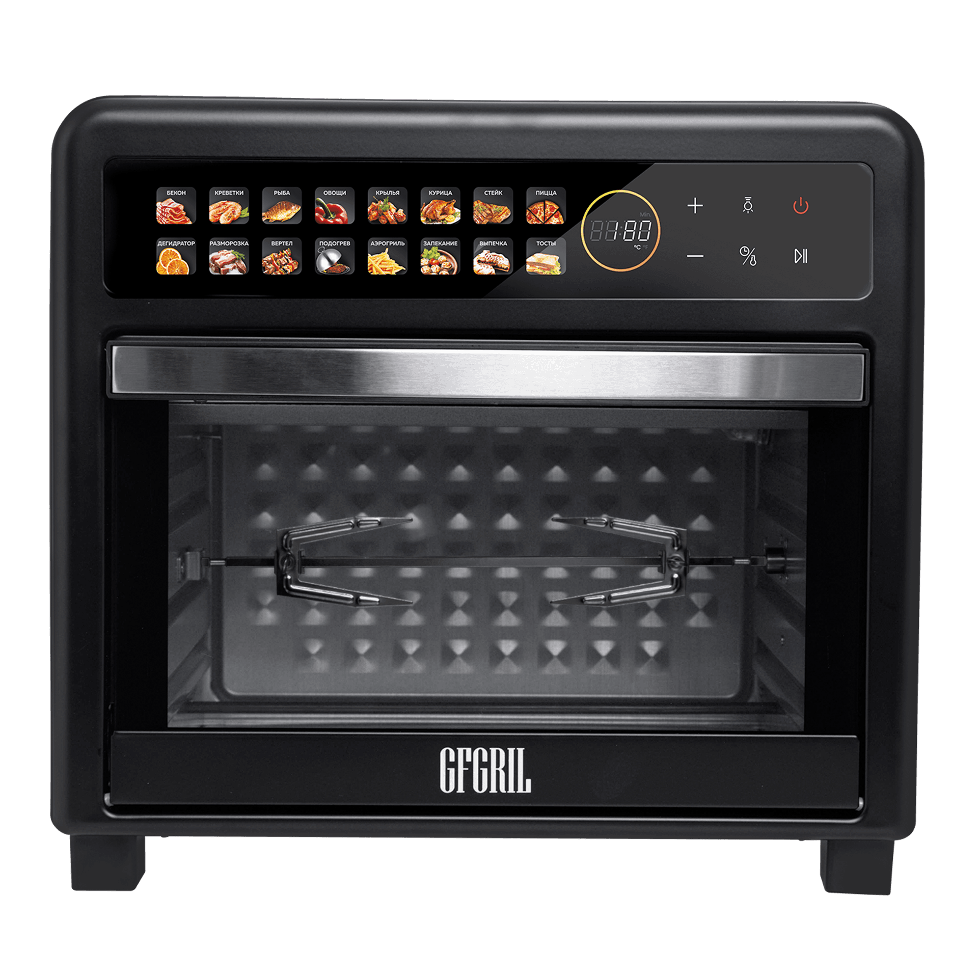 Мини-печь аэрогриль GFGRIL GFAO-800-black - изображение 2