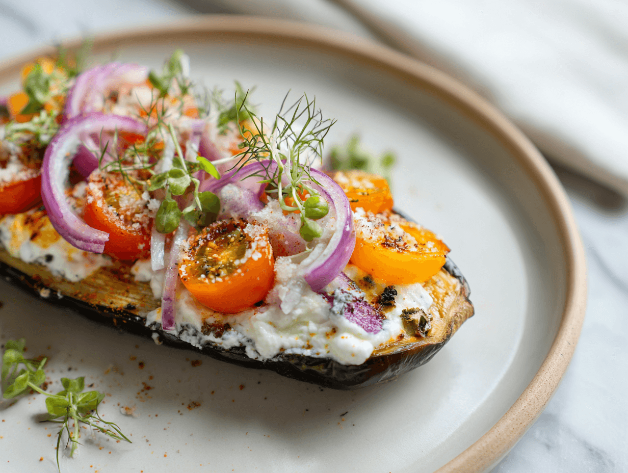 Баклажаны с творожным сыром и йогуртом