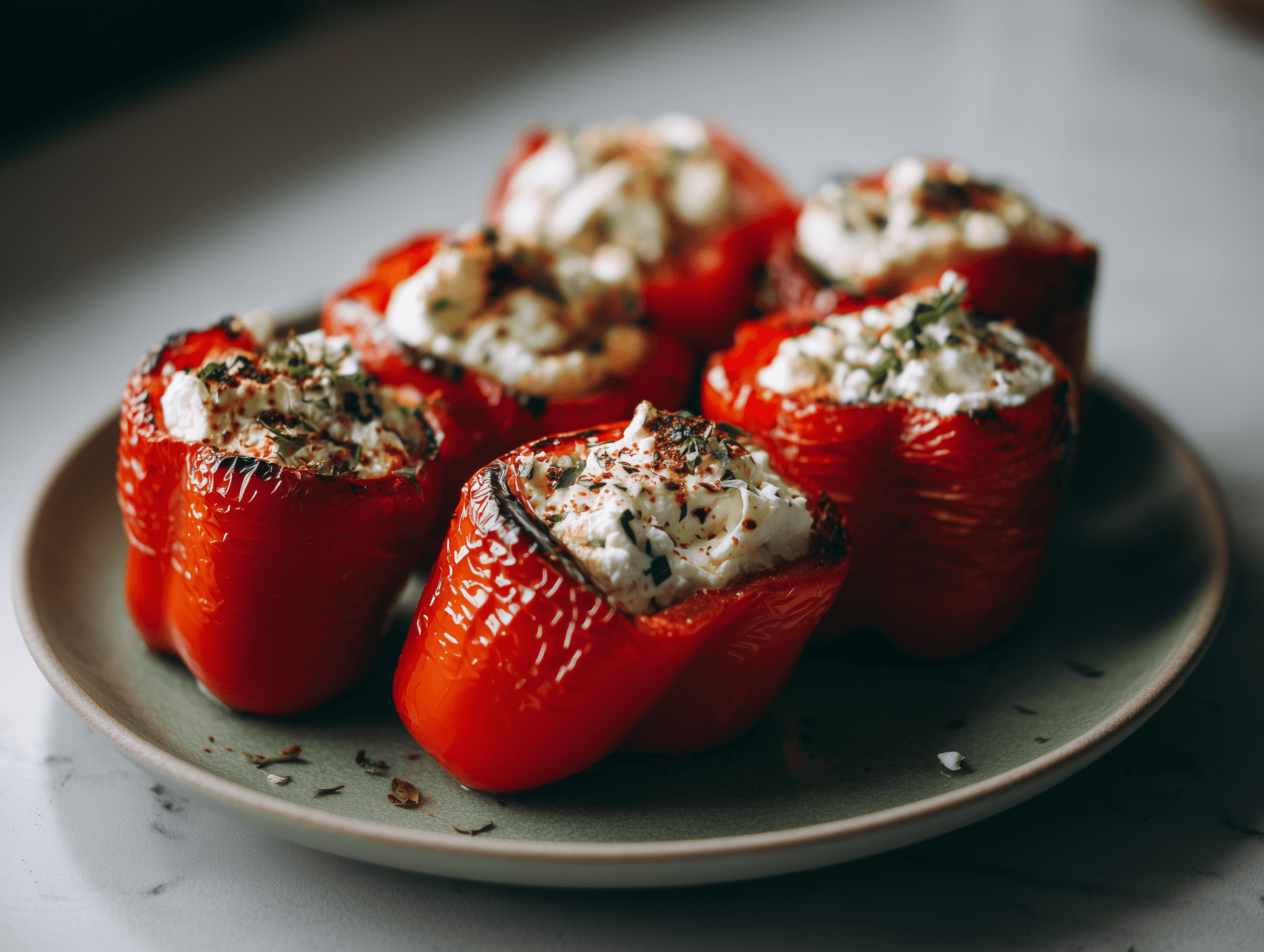 Рулетики из запеченого перца